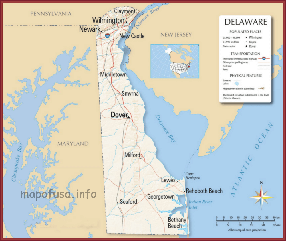 Delaware Maps of US State and County