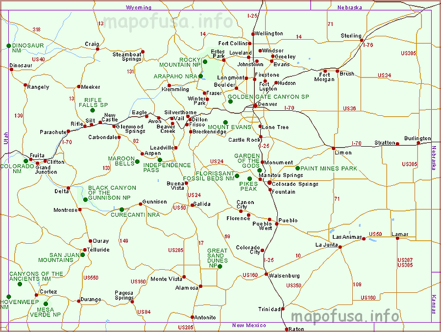 Colorado Maps of US State and County