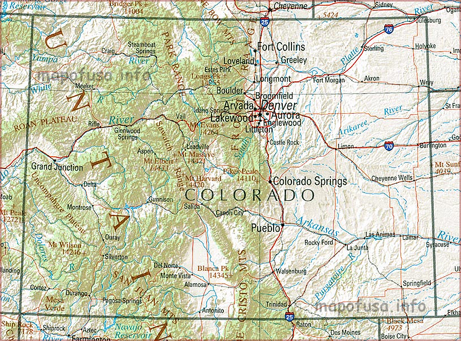 US of Colorado State Location Map